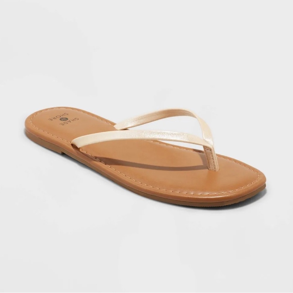 NWT Shade & Shore Women's Ava Thong Sandals - Rose Gold - Picture 2 of 3